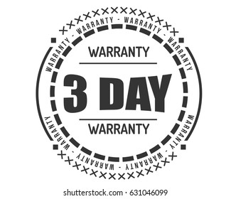 3 day black warranty vector