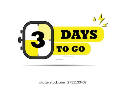 Icono de cuenta regresiva de 3 días para ir Último Precio de venta de cuenta regresiva. Temporizador de ofertas promocionales de oferta de tres días, solo 03 días, Anuncio de días izquierdos de cuenta regresiva. venta de tiempo de cuenta regresiva. número de días restantes insignia para venta o promoción, Vector eps