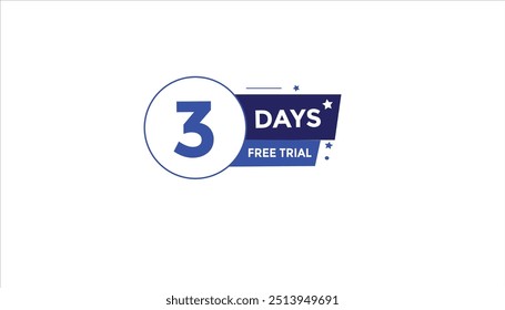 3 days free trial Countdown number banner templates. time icon. Vector Illustration 
