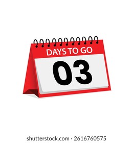 3 days to go countdown left days banner Vector illustration.
