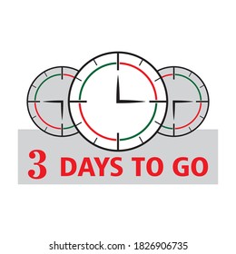 3 days to go counter stamp