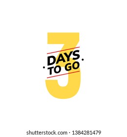 3 days to go last countdown icon. Three day go sale price offer promo deal timer, 3 day only.