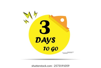 3 days to go last countdown icon. three day go sale price offer promo deal timer, days Countdown left days banner. count time sale. Vector illustration, number of days left badge for sale or promo