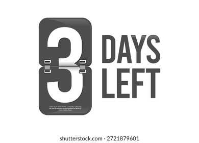 Quedan 3 Días De Plantilla. Faltan 3 días. Descuentos de cuenta regresiva y tiempo de venta