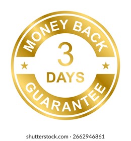 3 días Vector de icono de garantía de devolución de dinero para Diseño gráfico, logotipo, Sitio web, redes sociales, App móvil, ilustración de interfaz de usuario