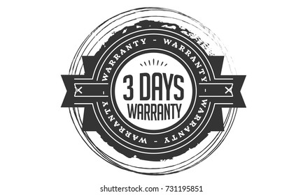 3 days warranty icon vintage rubber stamp guarantee