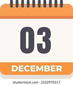 3 December- Daily Calendar Icon design Yellow