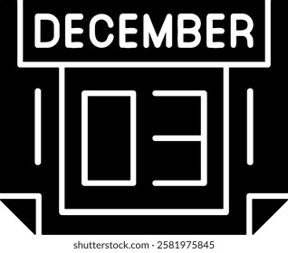 3 December Flat Style Sample EPS Icon