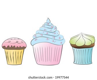 3 delicious cupcakes