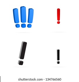3 different Exclamation marks
