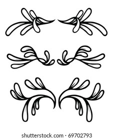 3 different leaf-themed elements of design. Vector.