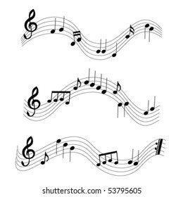 3 different music notes