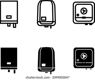 3 different vector icons for Inverter.