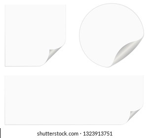 3 different white stickers