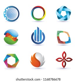 3 Dimension Circle Logo Design Stock Vector (Royalty Free) 1168786678 ...