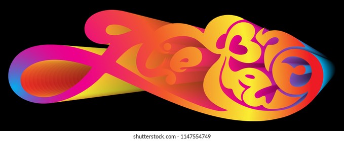 3 Dimension and colorful hand lettering typography design of "Girls Like You" isolated on black background. Inspirational quotes. T-shirt design concept.