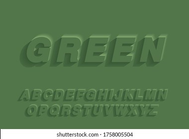 3 dimension green typography design vector/illustration