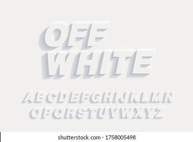 3 dimension off white typography design vector/illustration