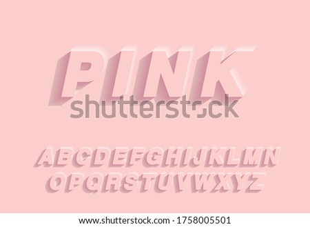 3 dimension pink typography design vector/illustration