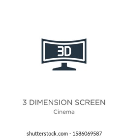 3 dimension screen icon vector. Trendy flat 3 dimension screen icon from cinema collection isolated on white background. Vector illustration can be used for web and mobile graphic design, logo, eps10