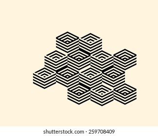 3 dimension structure pattern - design template 