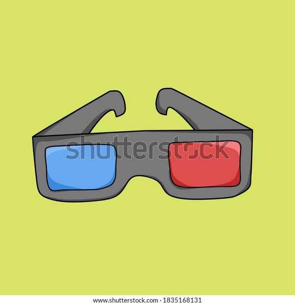 3 Dimensional Glasses Cartoon Illustration Design Stock Vector (Royalty ...