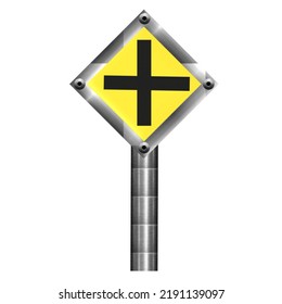 3 dimensional modern illustration of a traffic sign on a white background.
