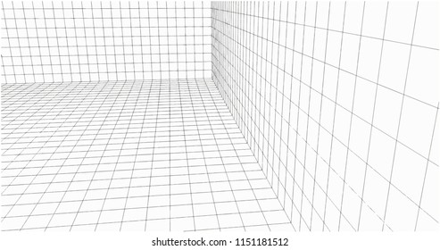 3 Dimensions grid line for 3D design and can be use for geometric background or drawing using grid line for guiding easy for making line or curve from grid to grid point to point on white background.