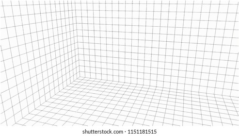 3 Dimensions grid line for 3D design and can be use for geometric background or drawing using grid line for guiding easy for making line or curve from grid to grid point to point on white background.