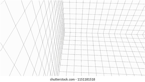 3 Dimensions grid line for 3D design and can be use for geometric background or drawing using grid line for guiding easy for making line or curve from grid to grid point to point on white background.