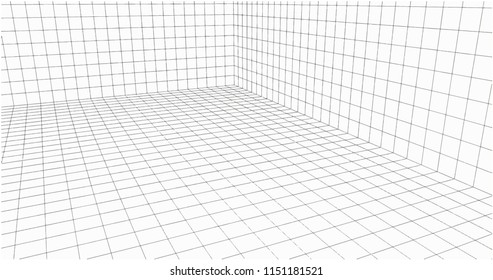 3 Dimensions grid line for 3D design and can be use for geometric background or drawing using grid line for guiding easy for making line or curve from grid to grid point to point on white background.