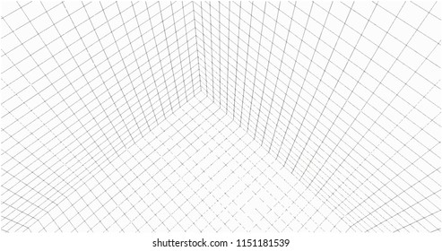 3 Dimensions grid line for 3D design and can be use for geometric background or drawing using grid line for guiding easy for making line or curve from grid to grid point to point on white background.