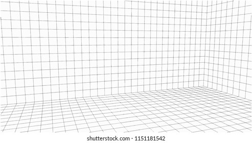 3 Dimensions grid line for 3D design and can be use for geometric background or drawing using grid line for guiding easy for making line or curve from grid to grid point to point on white background.