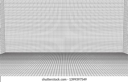 3 Dimensions grid line for 3D design and can be use for geometric background or drawing using grid line for guiding easy for making line or curve from grid to grid point to point on white background.