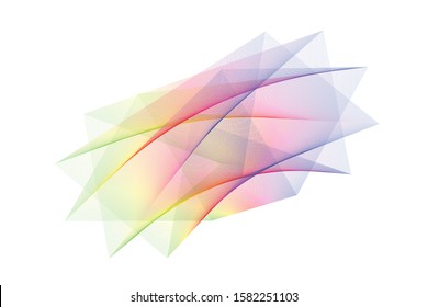 3 dimensions star vector design element, isolated on white ,rainbow color geometric shape, icon sign symbol