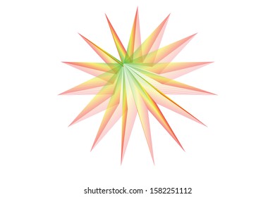 3 dimensions star vector design element, isolated on white ,rainbow color geometric shape, icon sign symbol