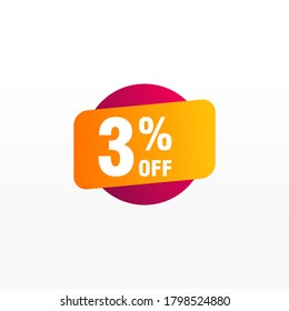 3 descuento, insignias de vectores de venta para etiquetas, , pegatinas, banners, etiquetas, etiquetas, etiquetas web, nueva oferta. Banner de signo de origami de descuento