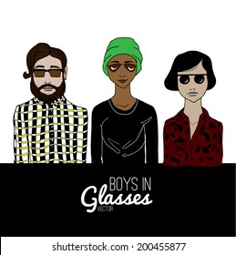3 doodle man in sunglasses.