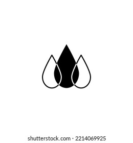 3 Drops Or Tears Line Icons. Heavy Menstruation, Blood Donation Or Water Sign. Isolated On White Background