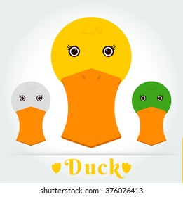 3 ducks  logo  on white background vector illustration