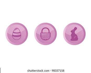 3 Easter Buttons in a Purple Pastel.