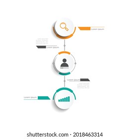 3-Elemente-Option Info-Grafik Geschäftsfunktion Verwendung für Diagramm-Präsentation, Diagramm, Geschäftskonzept mit 2-3-Stufen- und Elementoptionen