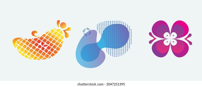 3 elements abstract graphic design vector illustration