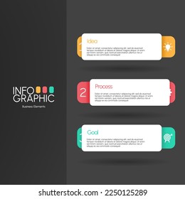 3 Elemente von Informationsillustrationen für Unternehmen