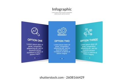 3 Elements Infographic design template. Presentation, Report, Banner, Poster, Strategy and Plan. Vector illustration.