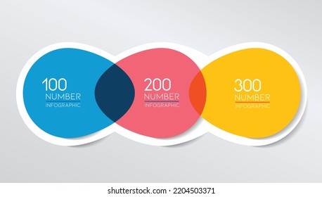 3 elements scheme, diagram. Three connected circles. Infographic template.