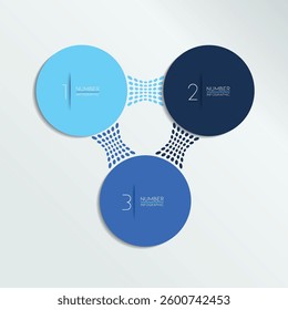 3 elements scheme, diagram. Three connected circles. Infographic template.