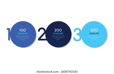3 elements scheme, diagram. Three empty connected circles. Infographic template.