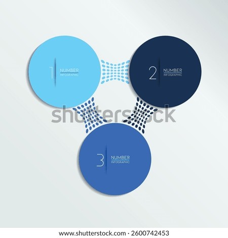 3 elements scheme, diagram. Three connected circles. Infographic template.