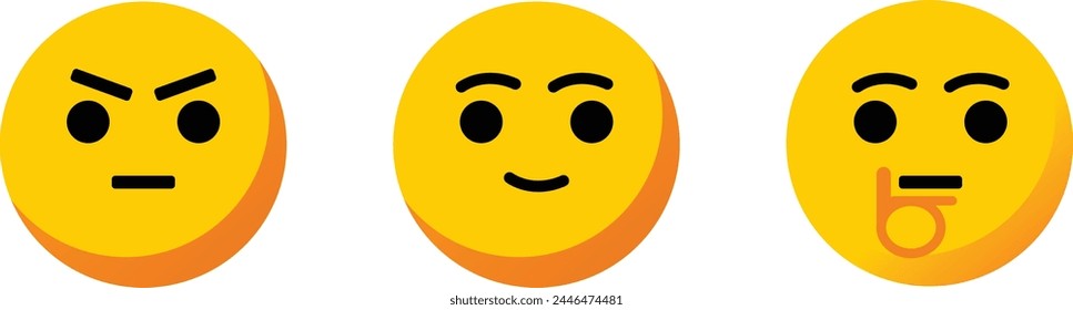 3 Emojis Con Diferentes Emociones 